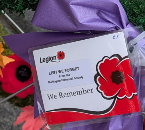 BurlONHistory's tweet photo. The Burlington Historical Society laid a wreath at the cenotaph today to remember and honour the sacrifices for our freedom. https://t.co/bbJt0ZpIUo