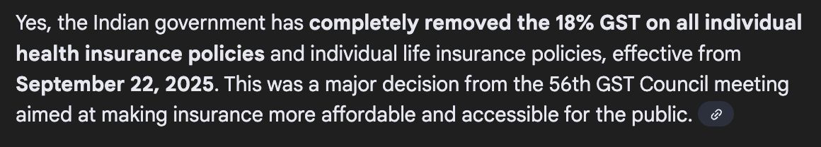 SarkarGPT's tweet photo. So @BJP4India removed 18% GST on #insurance

And IRDAI added an 18% hike in premium

Kindness in India has fine print

Thank you @nsitharaman @nsitharamanoffc

@ACKOSupport so now I have to pay 18% more for all my policies every year?

@themahavir @joinditto @duavarun @ACKOIndia https://t.co/oWSJ863YhW