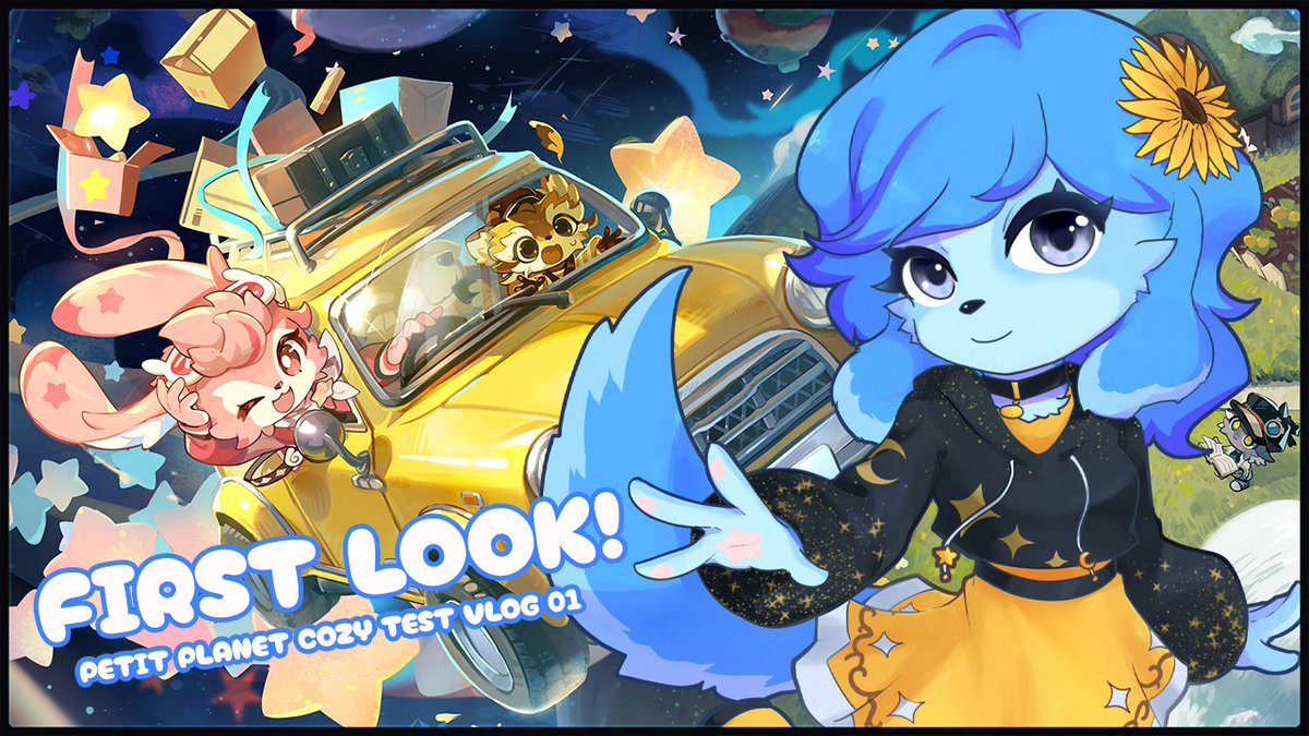 Heroine of Coziness travels the starsea with some new friends! New video TOMORROW at 1PM PST! 🪐✨