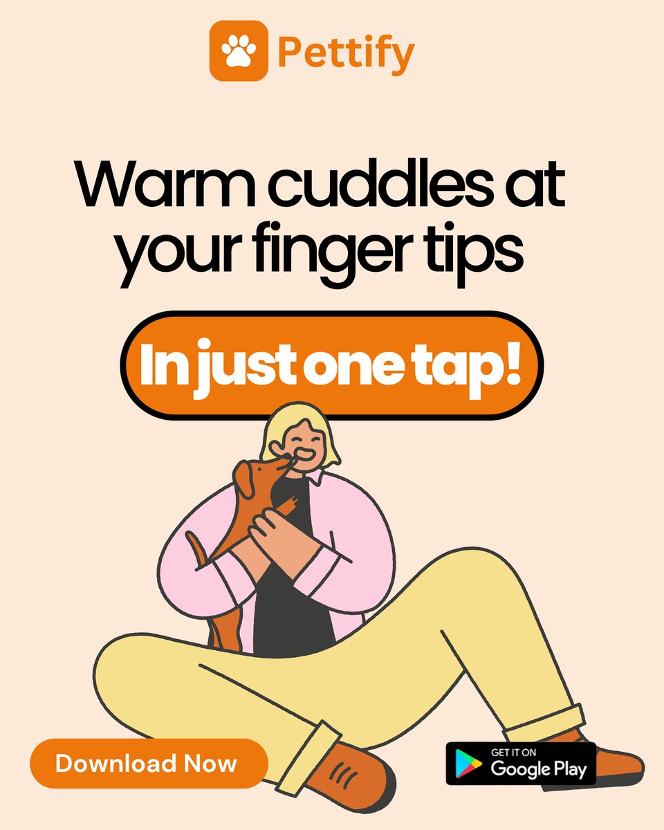 usepettify's tweet photo. Want endless cuddles?
Get a furry friend from Pettify.
Download Pettify from Google Play Store and enjoy unlimited cuddles and warmth from your pet
#petsapp #pettify #cutepuppies #cutekittensofinstagram #cutepetsposts https://t.co/OR8MxcTROs