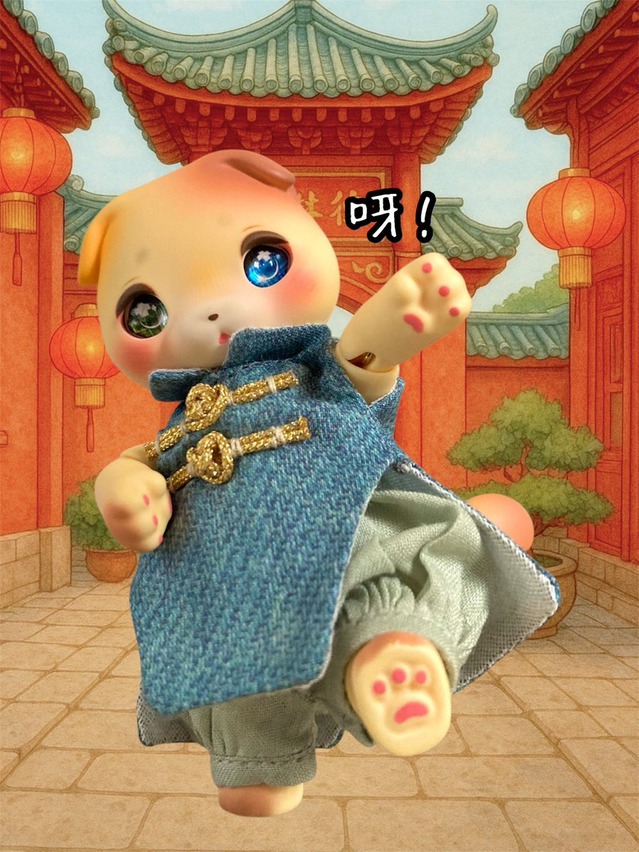 雨鳥トトリさん（<a href="/dacho_d/">雨鳥トトリ</a> ）からチャイナ服届きました〜🐼
可愛くてとっても着せやすいです☺️
いっぱいお服あるけどチャイナ服は持ってなかったから嬉しい(๑˃̵ᴗ˂̵)
短い手足でカンフーの真似事してるみっけが愛おしいぜ🐈♡

#あまどり服 #cocoriang