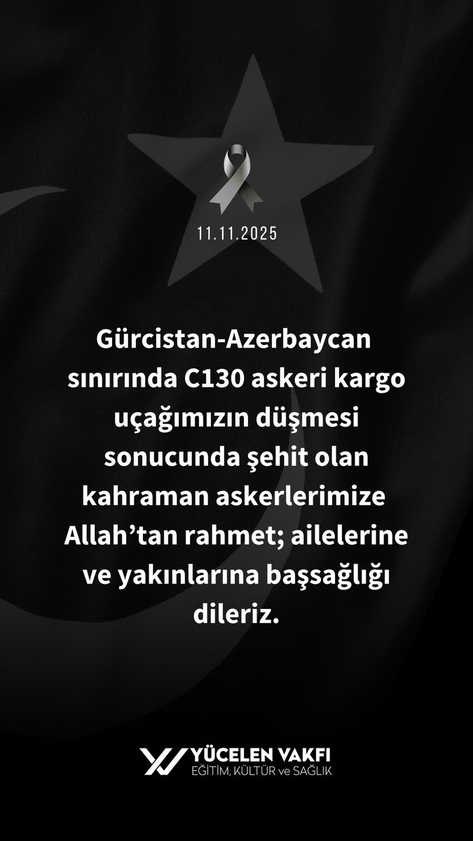 Gürcistan-Azerbaycan sınırında C-130 askeri kargo uçağımızın düşmesi sonucu şehit olan kahraman askerlerimize Allah’tan rahmet, ailelerine ve yakınlarına başsağlığı dileriz.