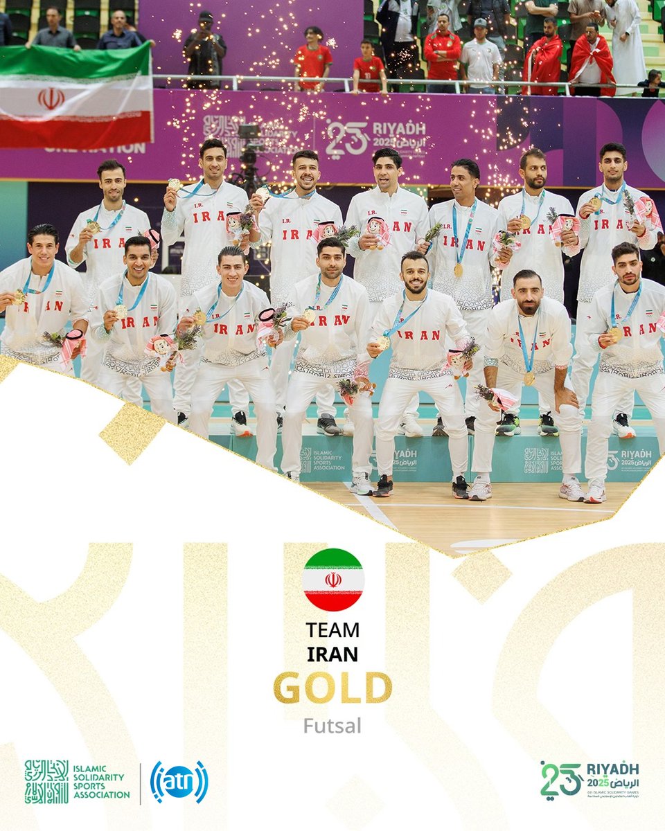 ArianaNews_'s tweet photo. Futsal Results - Men
🥇 Iran
🥈 Morocco
🥉Uzbekistan
---
Broadcast Sponsor: @afghan_wireless
Co-broadcast Sponsor: @alhayathospital_ahh
#ArianaSport #ArianaTelevision #ATN #ATNN #ArianaNews #ATNSport #Sport #Sports #SportFan #IslamicSolidarityGames2025 #ISG2025 #Final #SolidarityThroughSport #UnityInDiversity #SportsForPeace #IslamicGames #MuslimAthletes #InternationalSports #RoadToISG2025 #AfghanWireless #AWCC #AlHayatHospital