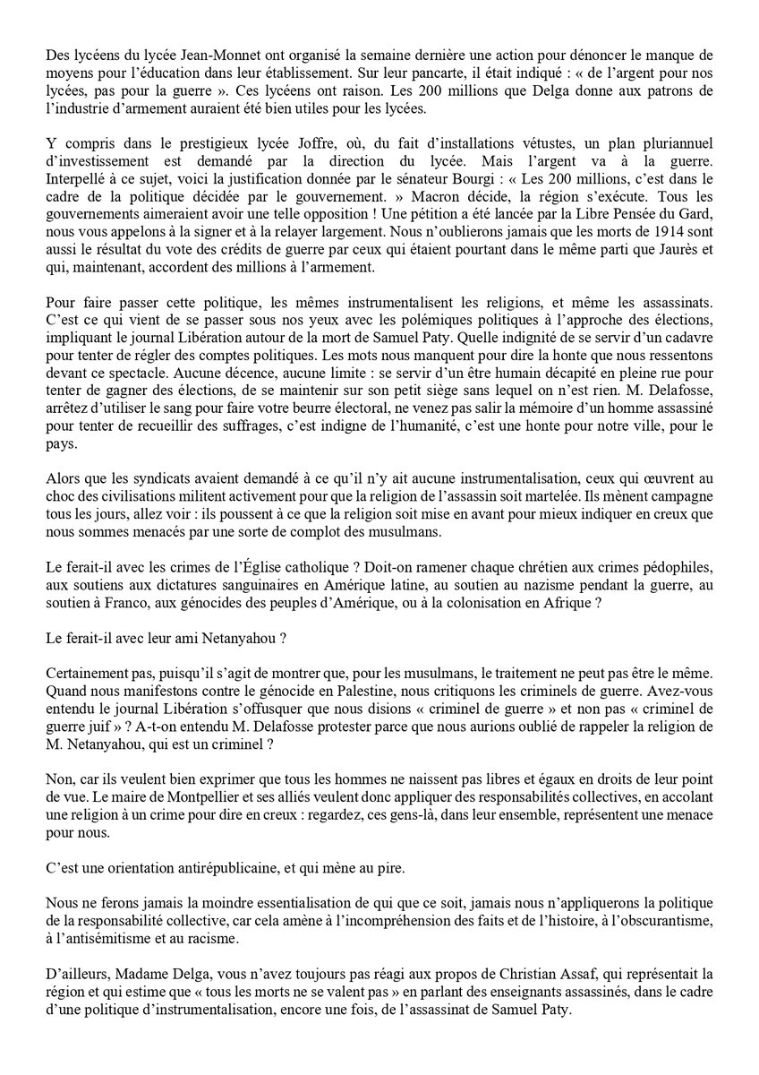 LibreGroupe's tweet image. discours de la LP 34 lors du rassemblement du 11.11.25 à Montpellier à 11H00 place Jean Jaurès