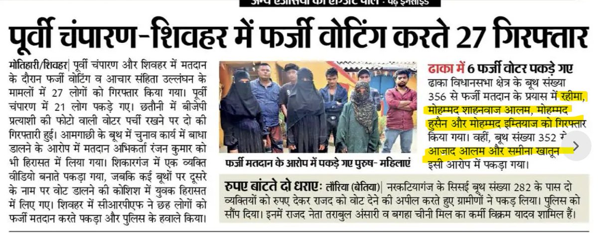 बुर्का बना फर्जी वोट का जरिया 

तभी बुर्का हटाने से इनकार कर रहे थे 

विशेष कौम के पुरुष आए बुर्का पहन के