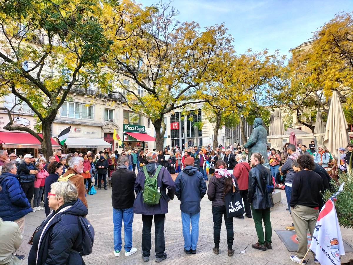 LibreGroupe's tweet image. discours de la LP 34 lors du rassemblement du 11.11.25 à Montpellier à 11H00 place Jean Jaurès