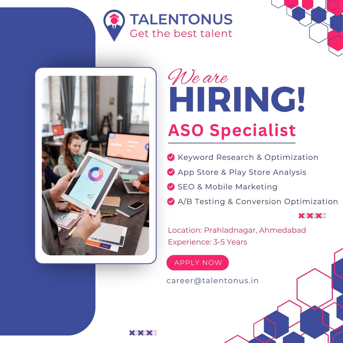 talentonus's tweet photo. Turn clicks into downloads — join us as an ASO Specialist.

#WeAreHiring #ASOSpecialist #AppStoreOptimization #AppMarketing #GrowthMarketing #MobileMarketing #AhmedabadJobs #JobsInAhmedabad #GujaratJobs #ITJobsAhmedabad #HiringNow #CareerOpportunity #JoinOurTeam https://t.co/6KiUu6VbWP