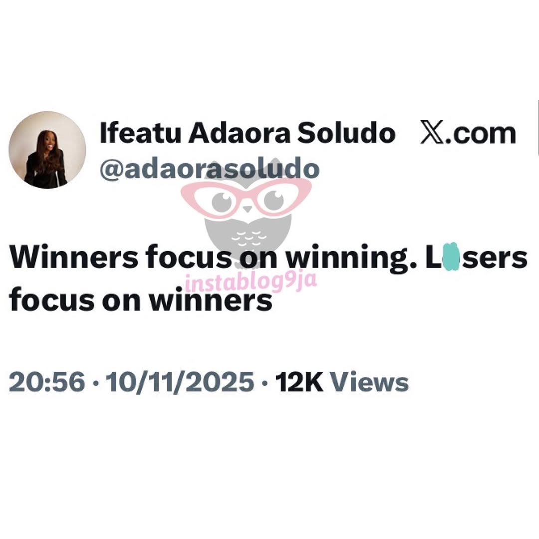 instablog9ja's tweet image. Gov. Soludo’s daughter, Adaora, reveals what ‘losers’ do after her dad was declared winner of the Anambra governorship election