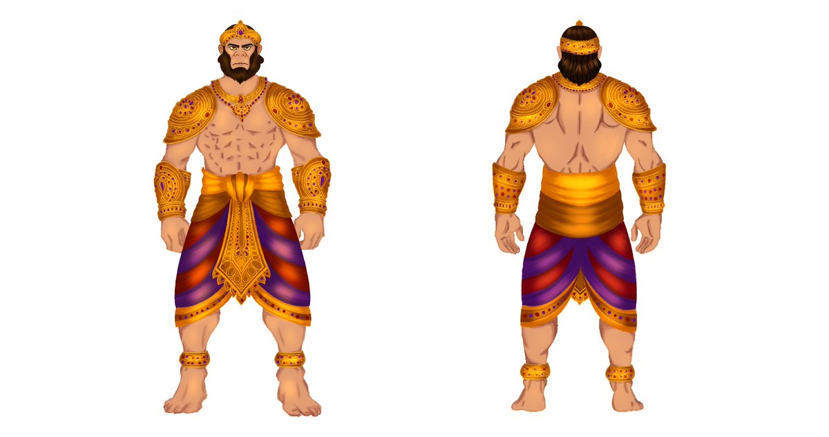 KiskindhaK55961's tweet photo. Sugreeva - calm wrapped in gold.
Where Vali burns like fire, Sugreeva glows like sunlight - balanced, wise, and quietly powerful.
His colors don’t clash, they understand each other.
#Sugreeva #CharacterDesign #ColorConcept #GameArt #ConceptArt
#KishkindhaKand https://t.co/HdCbvf8bPV