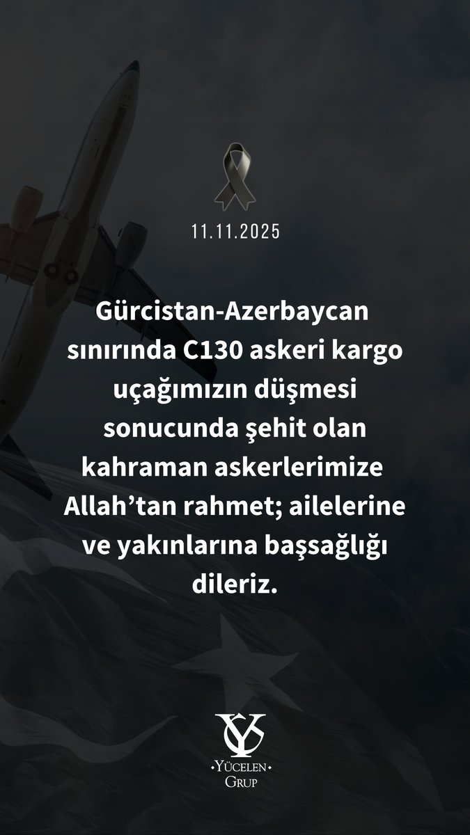 Gürcistan-Azerbaycan sınırında C-130 askeri kargo uçağımızın düşmesi sonucu şehit olan kahraman askerlerimize Allah’tan rahmet, ailelerine ve yakınlarına başsağlığı dileriz.