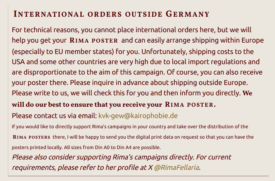 The Red Queen Of Donbas - exclusive posters in support of Ukraine 🇺🇦 - get your poster from <a href="/RimaFellaria/">Rima 🇺🇦 The Red Queen of Donbas</a>.

🔱➡️🔗fhsb.de/rima🔗⬅️🇺🇦

Important note for international shipping