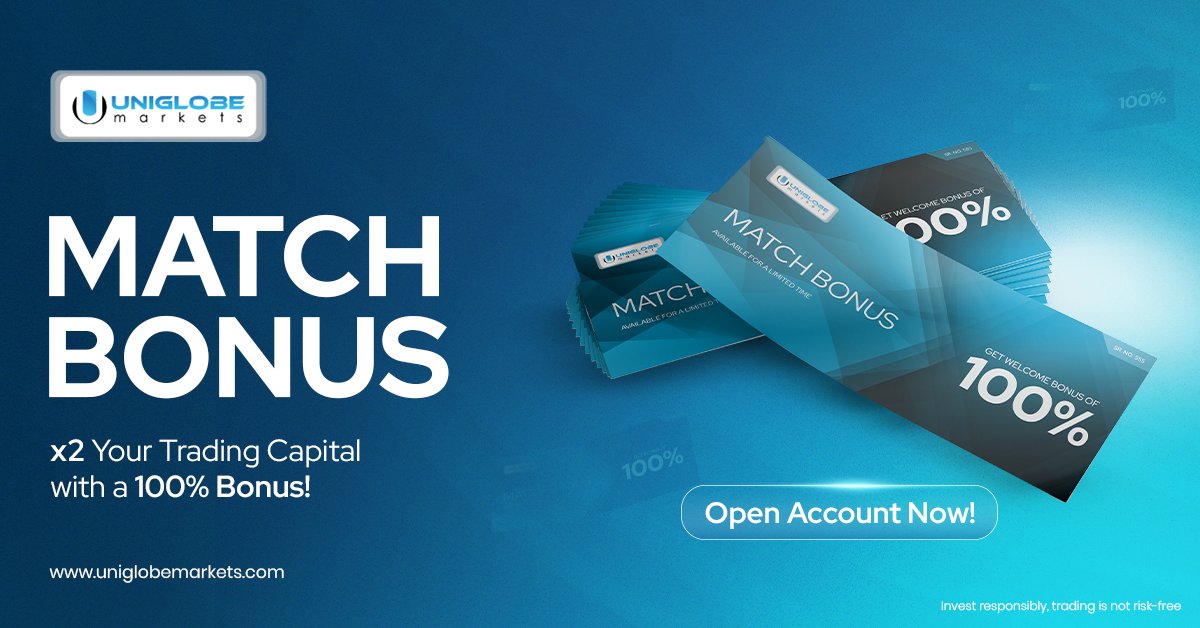 💸 We match what you deposit!
Double your trading power instantly with a 100% bonus — every deposit, every time.
More capital, more opportunities, more ways to win. 🚀

Claim Your Bonus Today!
uniglobemarkets.com

#BonusEveryTime #TradeSmart #DoubleYourCapital