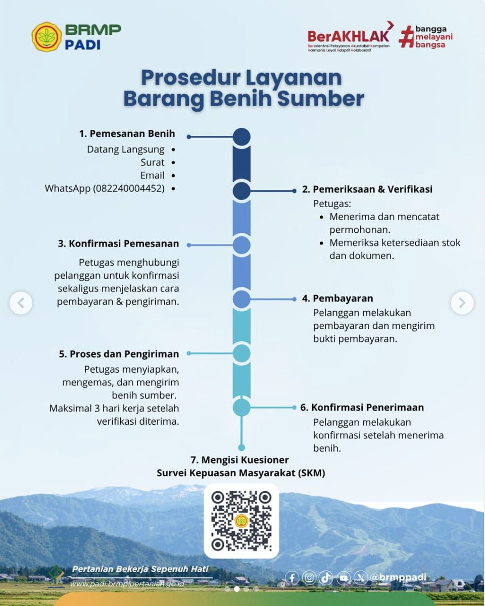 brmppadi's tweet photo. BRMP Padi hadir menyediakan layanan Barang Benih Sumber (BS, BD, BP) bagi produsen benih, kelompok tani, akademisi, dan pelaku usaha pertanian. Melalui prosedur yang mudah dan transparan, https://t.co/KMdZHTDOY1