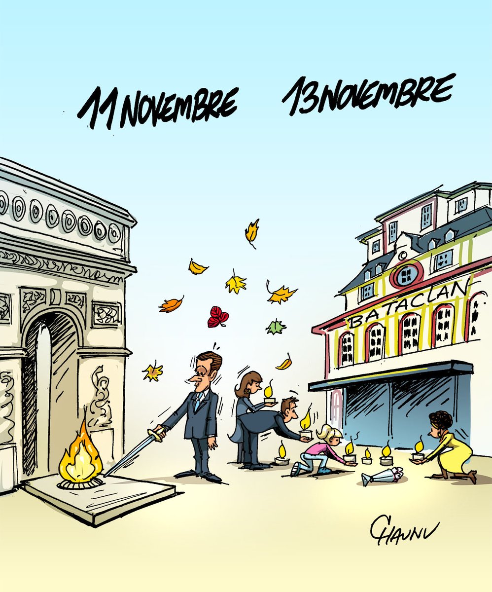 ✏️ #dessin du jour pour @ouestfrance Une semaine de commémorations et de mémoire… #actu #dessindepresse #bataclan