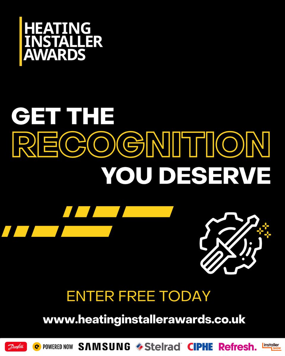 Get the recognition you deserve!

Enter the #HeatingInstallerAwards 2026 today and show what makes your work stand out! 

🏡 Regional 
🌱 Renewable 
❄️ HVAC 
💫 Rising Star

Free to enter → heatinginstallerawards.co.uk

#HIA2026