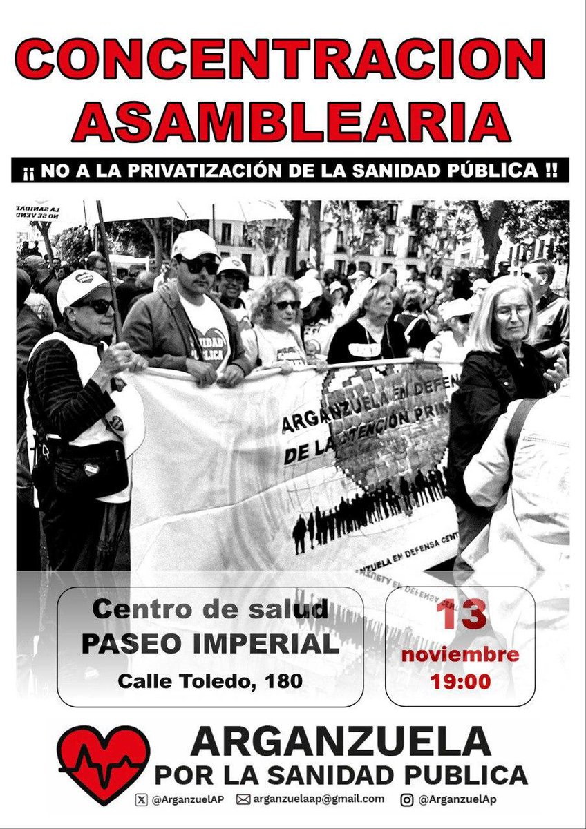 La ciudadanía de Madrid sigue defendiendo su Sanidad Pública, te esperamos.
#SanidadPública