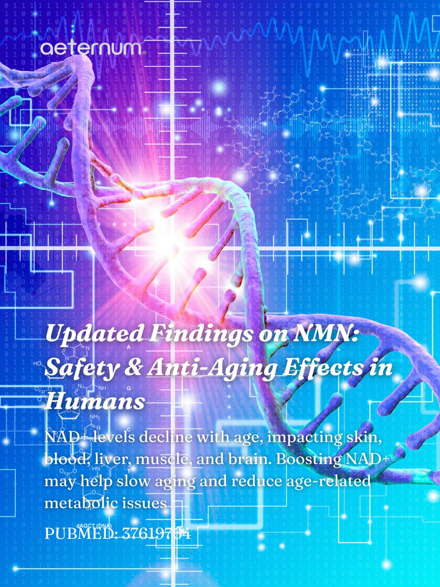 aeternumcompany's tweet image. 🧬 NMN may boost cellular energy, support DNA repair &amp;amp; promote healthy aging ✨ Recharge your cells for long-term vitality. 💡 Follow us &amp;amp; visit our site! #NMN #LongevityScience #BiohackingHealth