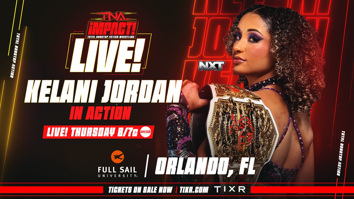 Knockouts World Champion <a href="/kelani_wwe/">Kelani Jordan</a> returns to the iMPACT Zone THIS THURSDAY on #TNAiMPACT!

LIVE from Full Sail University – 8/7c on TNA+, <a href="/AXSTV/">AXS TV</a> &amp; <a href="/Sportsnet360/">Sportsnet360</a>!