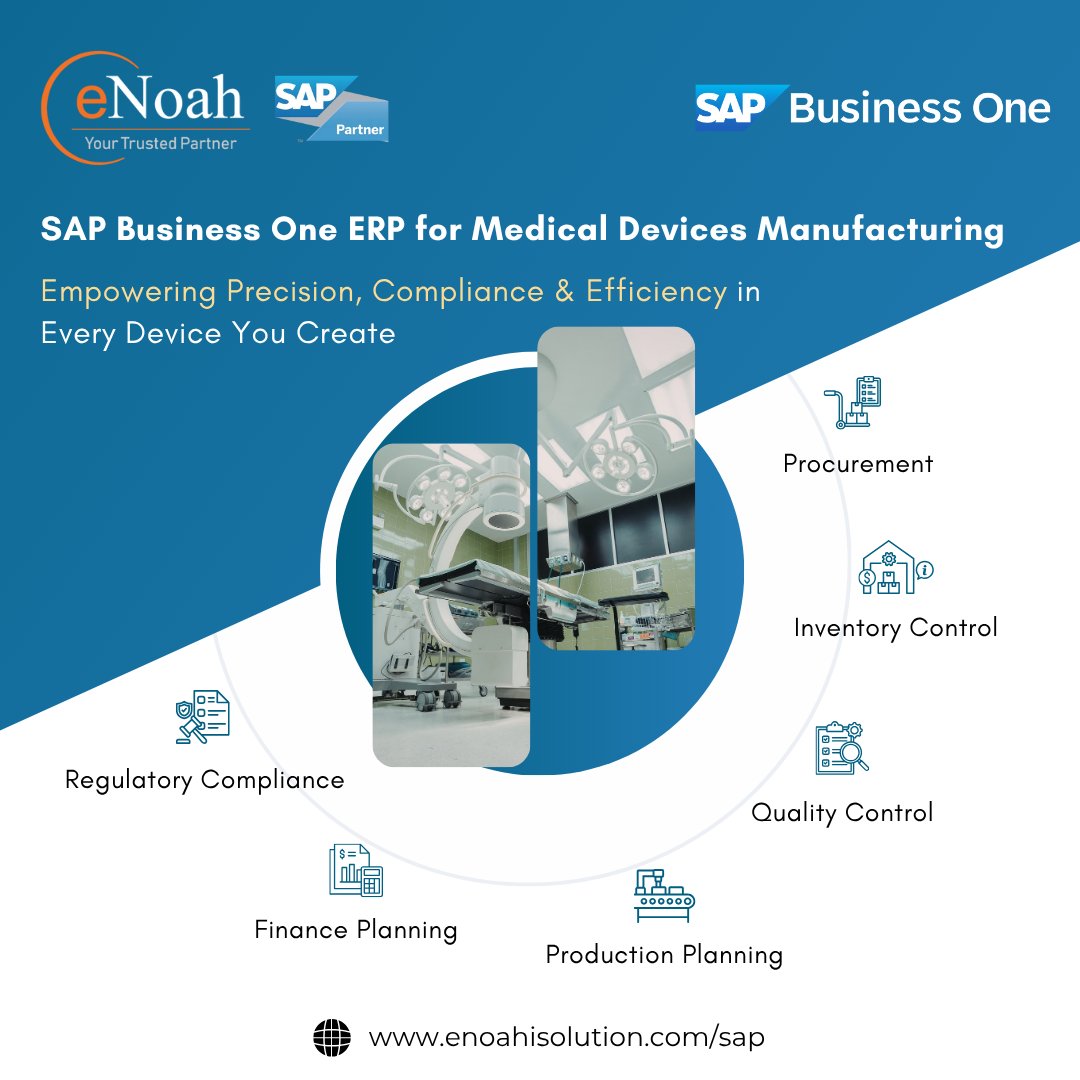enoahisolution's tweet image. Empower Your Medical Device Manufacturing with SAP Business One!

Ensure precision, compliance, and efficiency in every stage - from procurement to quality control. Book Demo: bit.ly/3ME9oXW

#SAPB1 #ERP #ManufacturingExcellence #DigitalTransformation #eNoah