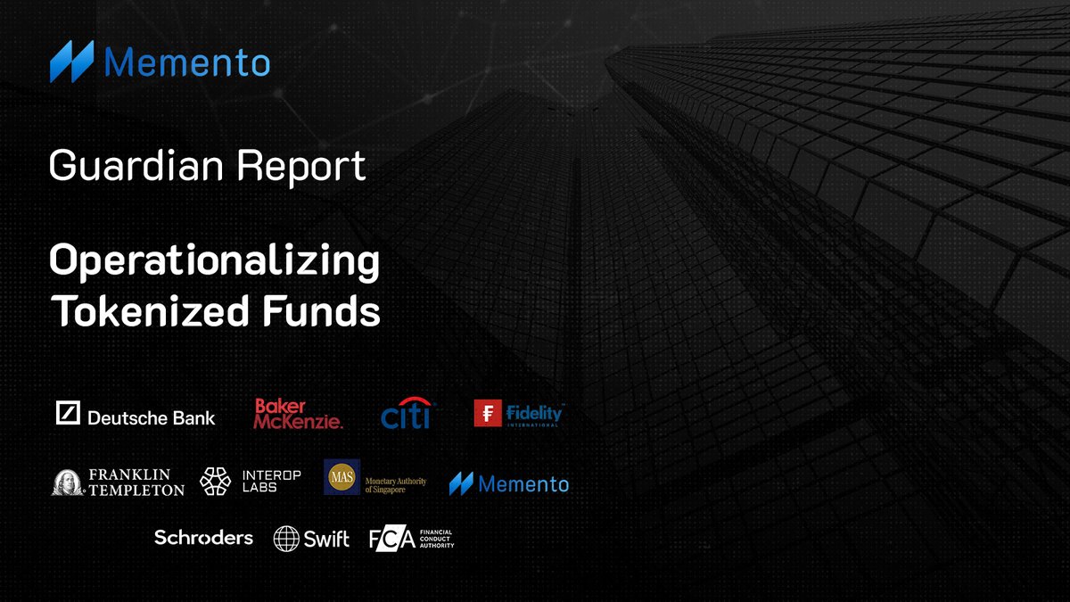 The "Operationalizing Tokenized Funds" report by Project Guardian members has been published today! 

Covering in detail DAMA 2's architecture and Memento ZK Chain's privacy, compliance and high throughput capabilities for institutional-grade fund tokenization 🏛️

Direct quotes
