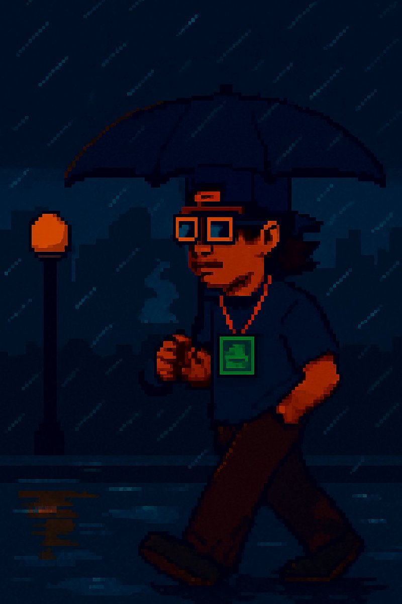 0xDenBr0wn's tweet photo. 🧠 GM X
Rain.
Den Br0wn walking.
City waking.
Drop Finder scanning.
#DenBr0wn #GMX #PixelRitual #RainMode #WorkWalk https://t.co/vD0b4iLpTS