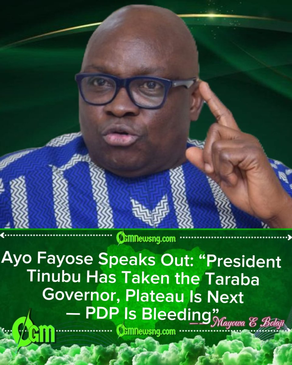 ogmnewsng's tweet image. Former Ekiti State Governor Ayo Fayose has dropped a political bombshell, revealing that President Tinubu is engineering a wave of defections that could
#AyoFayose #Tinubu #APCDefection #PoliticalEarthquake #2027Elections

Mayowa Bolaji for OGM News NG 👇🏾

opitanglobalmedia.com/ayo-fayose-con…