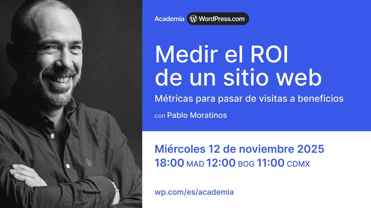 Para esta tarde he preparado material del bueno. Consejos prácticos que incluyen hasta un plan para que empieces a medir lo que de verdad importa desde ya mismo. ¡Acceso gratuito previo registro! <a href="/eswordpresscom/">WordPress.com en Español</a>
