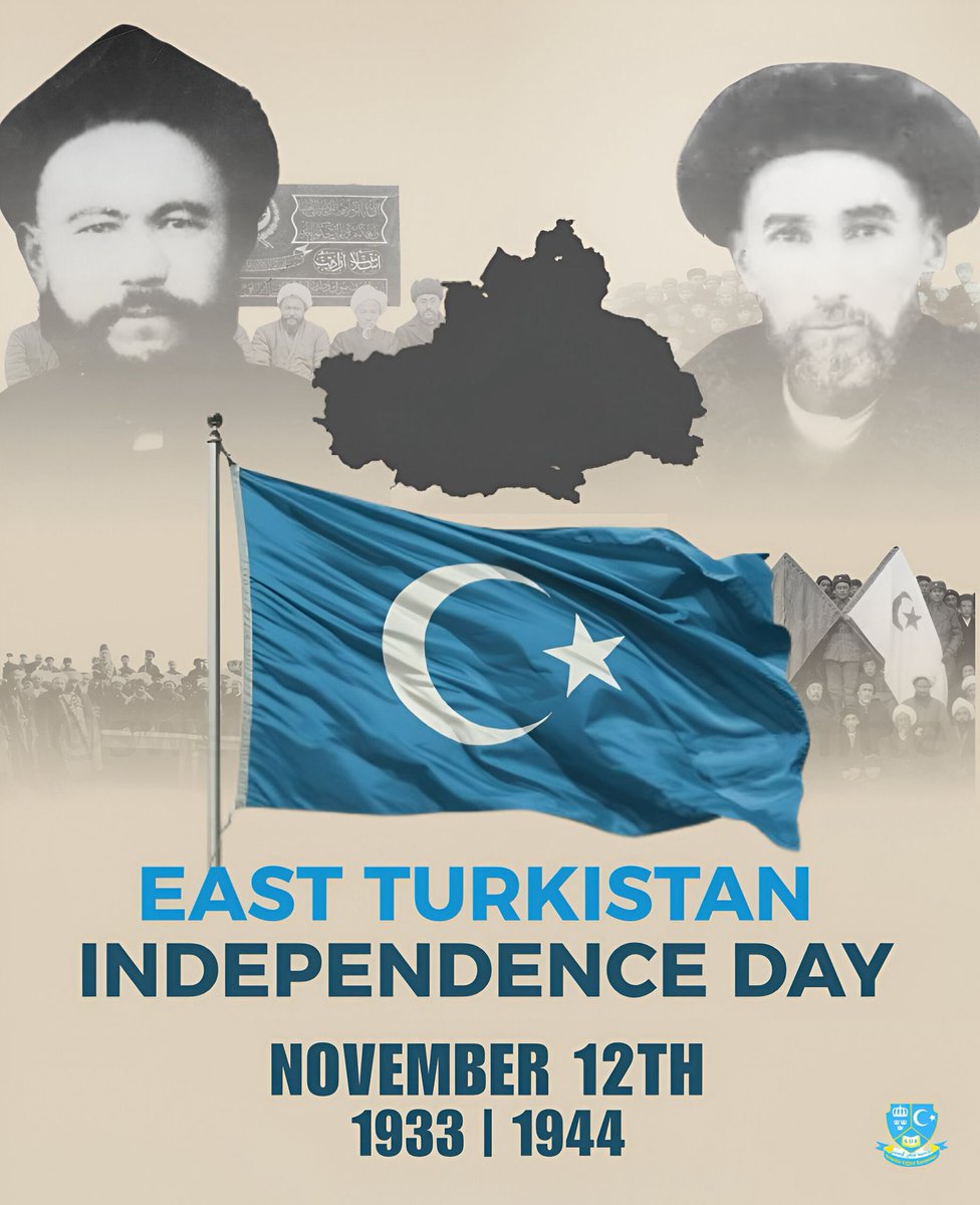 Today we honor the 1933 &amp; 1944 declarations of #EastTurkistan’s #independence. They are not just dates, but symbols of our unbreakable will for freedom and independence. 

Our martyrs’ courage lives on. 
And ss long as we remember, East Turkistan lives.