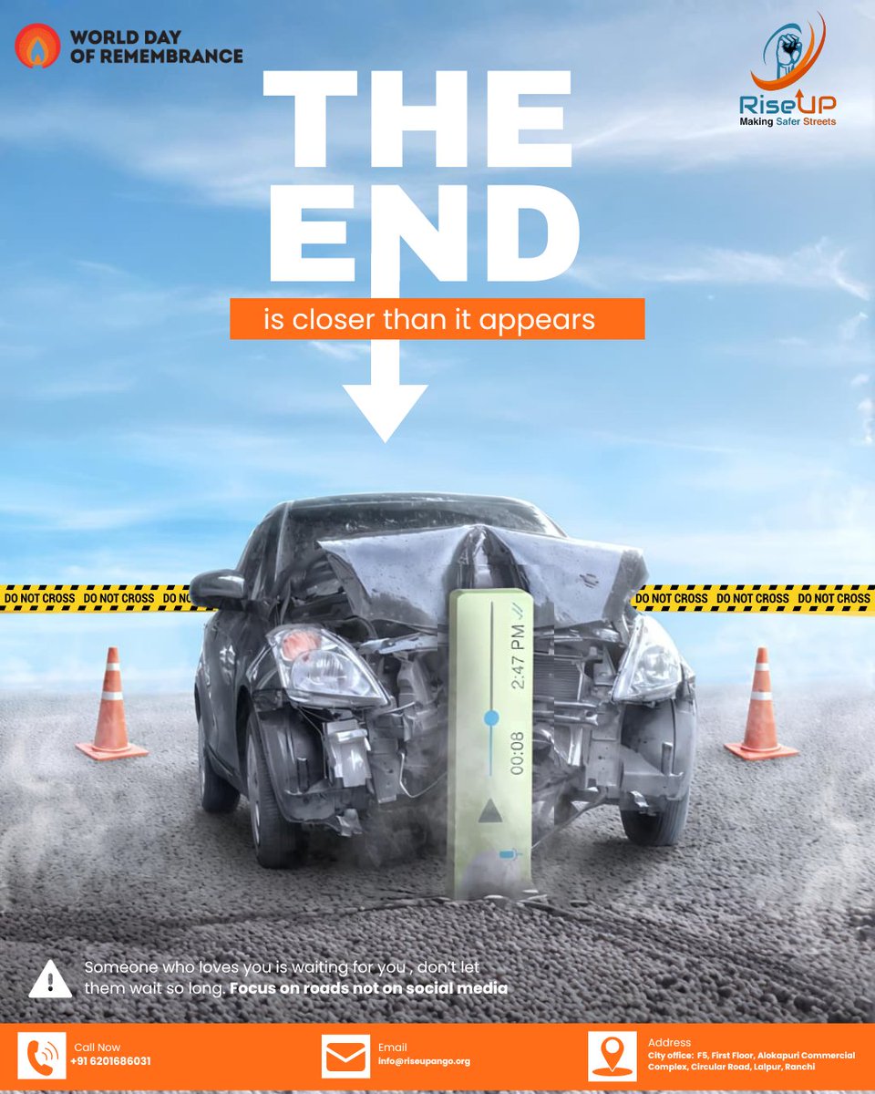 RiseUp_Ngo's tweet image. Every life matters. Every second counts. When you&apos;re behind the wheel, put your phone down.
Pledge now to drive phone-free.

@nitin_gadkari @ConsumerVoiceIn @ranchipolice @TrafficRanchi @deepakbiruajmm @rishabhriseup
@WHO @UNRSC 
#RoadSafety #Worlddayofremembrance