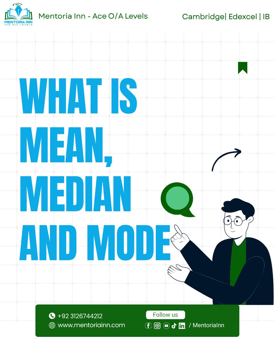 Mentoriainn's tweet image. Mean, Median, Mode - Know the Difference!

Join our O/A Level Math classes today and study smarter.

💬 DM us for a free trial class!

#MentoriaInn #OLevelMath #ALevelMath #CambridgeEducation #Statistics #ExamPrep #MathConcepts #MeanMedianMode #IGCSE #Edexcel