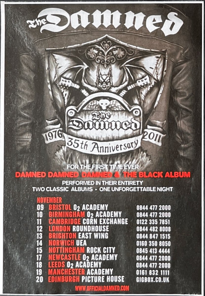 Spegazzinii's tweet image. #OTD @thedamned @damned_database @CaptainSensible #thedamned #theblackalbum @RoundhouseLDN @NewWaveAndPunk 

2011 - The Damned at The Roundhouse London performing Damned Damned Damned and The Black Album. What a marvellous treat!