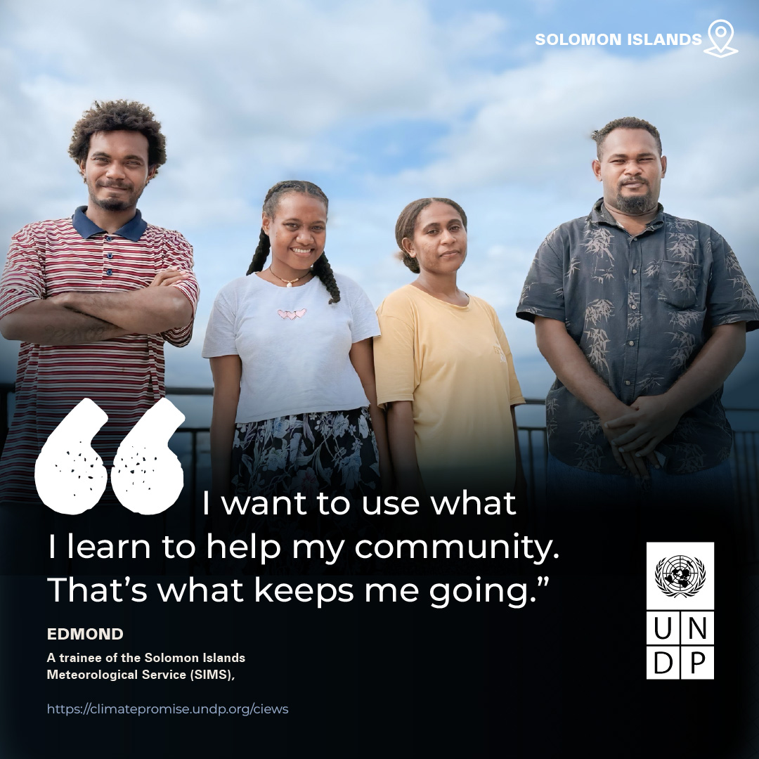 Extreme weather is intensifying. 🌪️🌊🌡️

Climate information and early warning systems give countries the power to act before disasters strike – saving lives and cutting losses. Here’s how we're doing it in Solomon Islands 🇸🇧: undp.org/pacific/storie…
