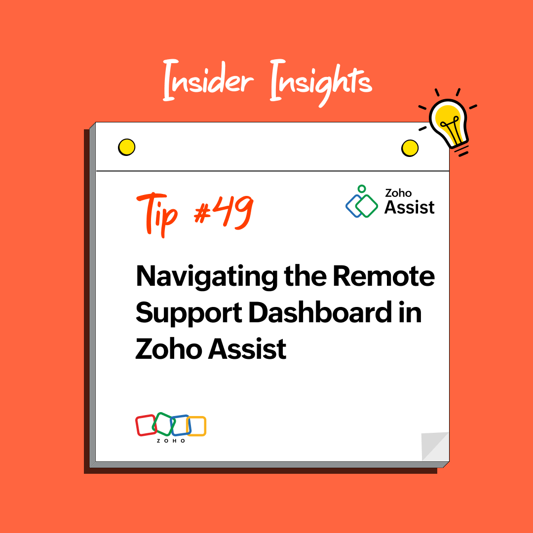 ZohoAssist's tweet photo. π― Everything you need. One dashboard.
See how Zoho Assistβs Remote Support Dashboard helps you manage, monitor, and master your sessions with ease.
Read more: https://t.co/c2xLNuicdT
#RemoteDesktop #Zoho #ZohoAssist #TipsandTricks #InsiderInsight https://t.co/oIwJyJG8vO