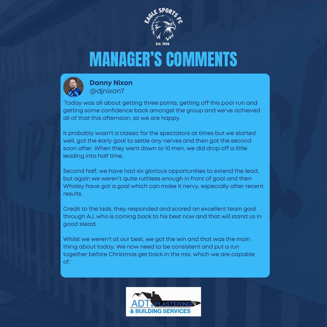 🗣️ 𝙈𝘼𝙉𝘼𝙂𝙀𝙍’𝙎 𝘾𝙊𝙈𝙈𝙀𝙉𝙏𝙎

We caught up with Danny Nixon for his thoughts following Saturday’s victory.

#Upthegulls 🦅

Sponsored by ADT Plastering &amp; Building Services