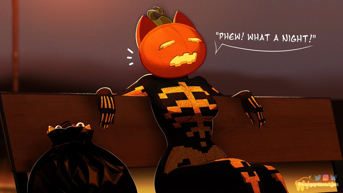 mangopeanutjam's tweet image. She went a little too overboard on the Halloween candy. Now her bag’s too heavy and she’s still not home yet 😭

#Fortnite #FortniteArt #Spice
