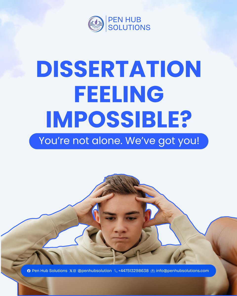 PenHubSolutions's tweet image. Don&apos;t let your dissertation derail your dreams. Book your consultation today! #DissertationHelp #PhDSupport #GraduateSchool #PenHubSolution