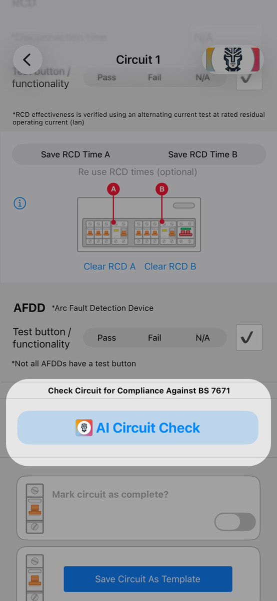 iCertifiApp's tweet image. ⚡  iCertifi can use it&apos;s built  in AI check your circuit against current regulations and give you an assessment reducing errors  and improving electrical safety.  Tap the button  at the end of the circuit.  #Electrical #Electrician #ElectricalEngineering #ElectricalWork…