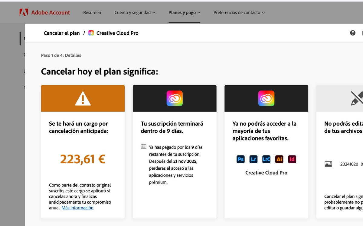 Si cancelo tengo que pagar todo el año, pero el servicio no puedo utilizarlo. LADRONES <a href="/Adobe/">Adobe</a> <a href="/AdobeES/">Adobe España</a> <a href="/MSocialGob/">Ministerio de Derechos Sociales, Consumo y A2030</a>