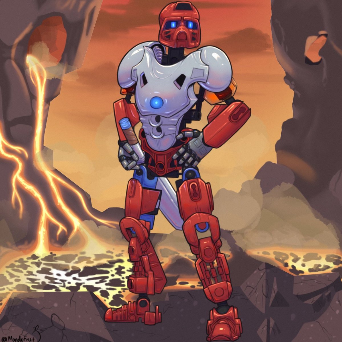 Toajack1's tweet image. Another beautiful commission Thank you. @Mandofruit for your absolute beautiful work of my dnd my character. Based on my self moc bionacle