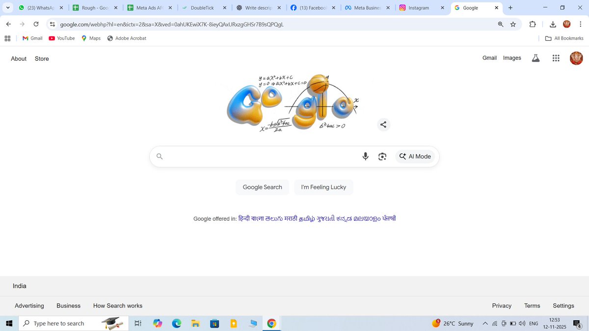 rank_group96838's tweet image. 📐✨ Google celebrates the beauty of math with today’s Doodle — the Quadratic Equation!
A timeless formula that connects logic, learning &amp;amp; creativity. 💡📊
#GoogleDoodle #QuadraticEquation #MathMagic #RankKeywords