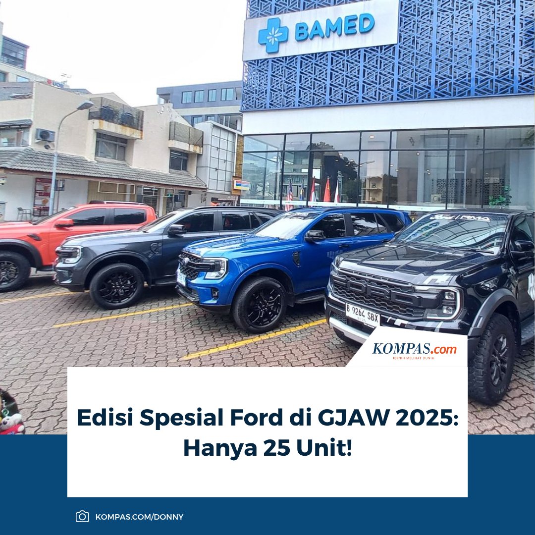 kompascom's tweet photo. Ford RMA Indonesia merayakan 25 tahun kiprahnya dengan meluncurkan edisi spesial Ford berjumlah sangat terbatas, hanya 25 unit.
Baca Selengkapnya ππ»
https://t.co/2TGTDYZz4M
~NA #FordIndonesia #EdisiSpesial #Ford25Tahun https://t.co/0ealj4nazV