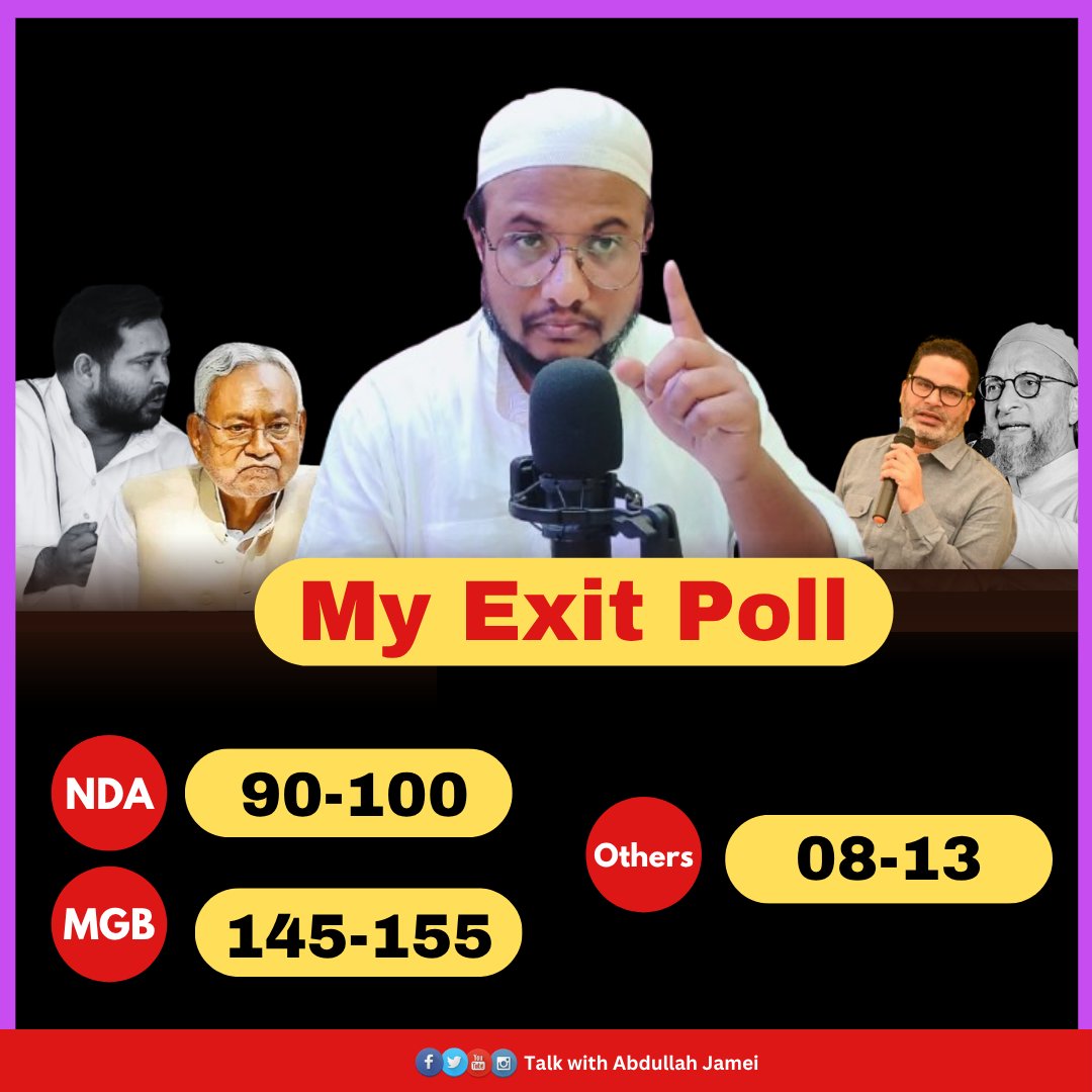 My #ExitPoll 👇
देख लेना यही आएगा।