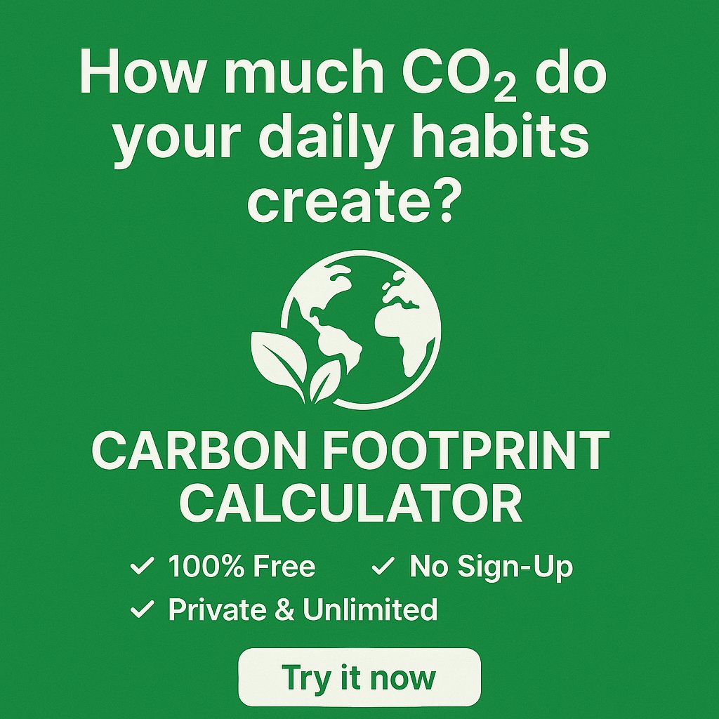 toolwaves's tweet photo. 🌿 How much CO₂ do your daily habits create?

Calculate your carbon footprint — from home energy, transport, food &amp; waste — instantly.

✅ Free
✅ No Sign-Up
✅ Private
👉 https://t.co/mFDgINiTQe
#CarbonFootprint #Sustainability #EcoFriendly #ToolWaves https://t.co/MpAsbsSYwe
