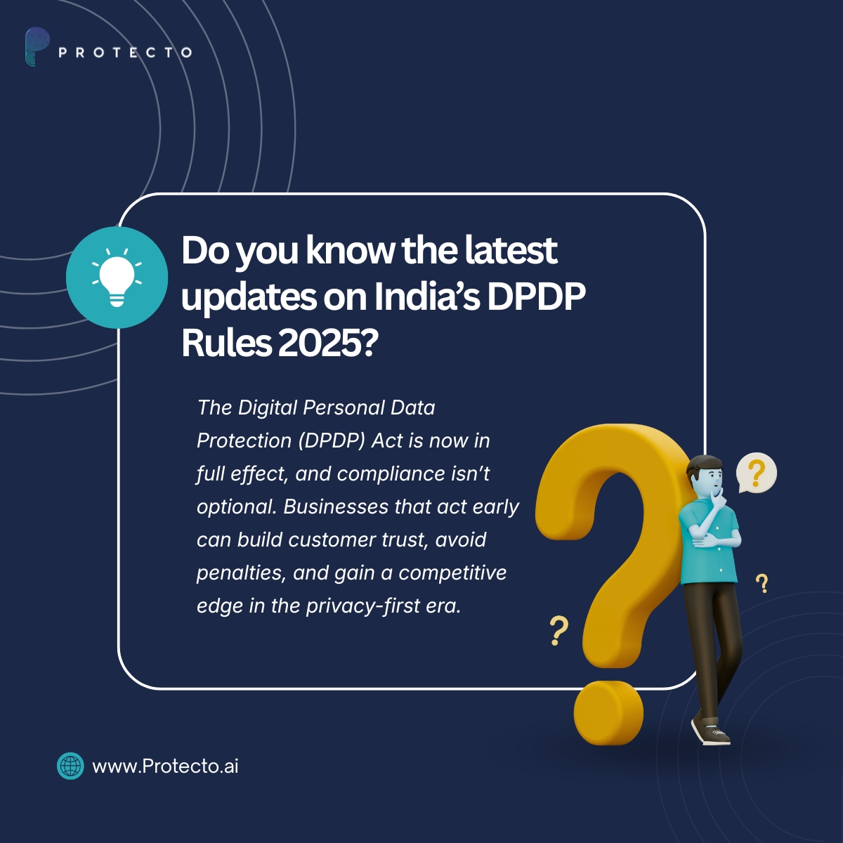 ProtectoAi's tweet image. India’s #DPDP Rules 2025 are here, reshaping how businesses handle personal data.  

Learn how to meet DPDP requirements in our latest blog 👉 protecto.ai/blog/how-to-co…

@ProtectoAi powers seamless compliance for Agentic AI across #GDPR , #HIPAA , #DPDP &amp;amp; #PCI