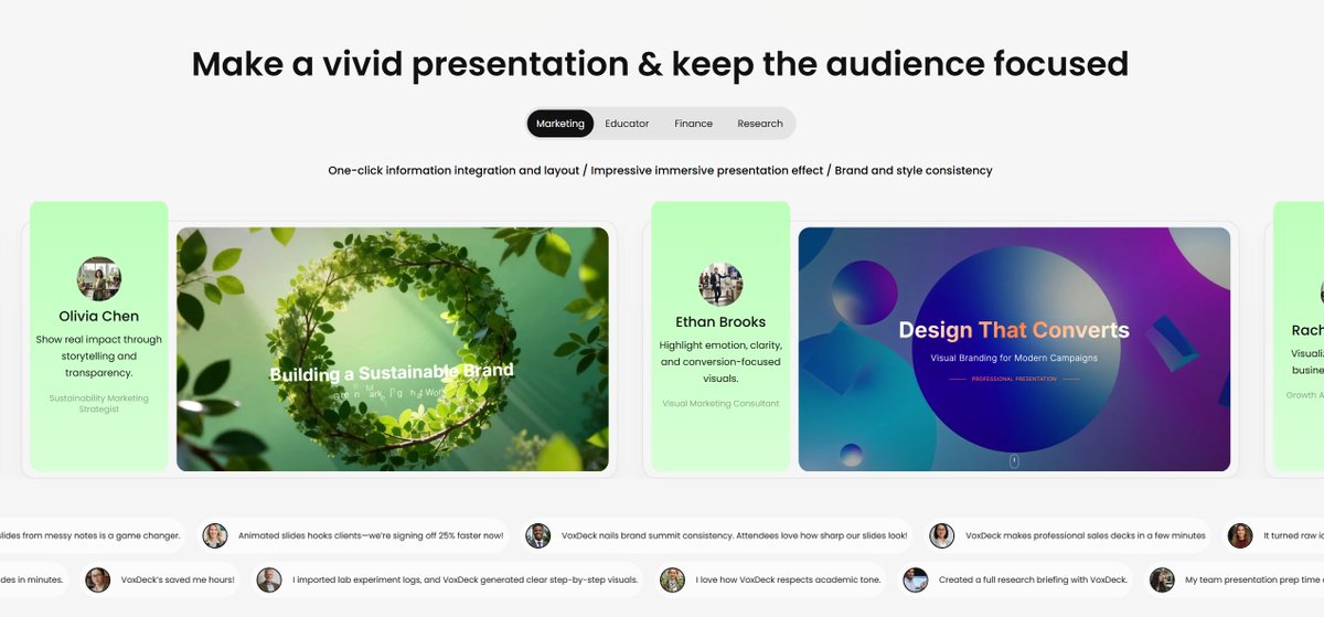 VoxDeckAI's tweet photo. Present like a pro — powered by VoxDeck.

Our creators turned raw ideas into vivid decks that speak clearly and look stunning.

See how users use VoxDeck to simplify creation and amplify impact.

🔍Explore real decks → https://t.co/VLfv8BSDDK

#VoxDeck #AIpresentation #SlideDesign