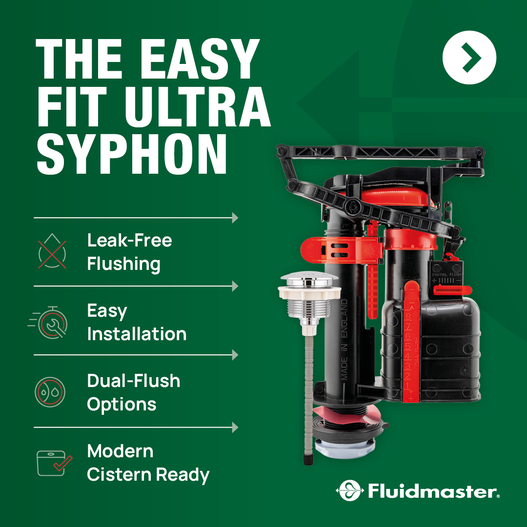 HIPMagazine's tweet image. The Fluidmaster Easy Fit Ultra Syphon provides a leak-free solution that installs without removing the cistern! 💦Practical, water-saving, and built for modern toilet cisterns- offering the same trusted performance as our Pro Ultra Syphon. 🔧✅

#Fluidmaster #FluidmasterUK 

Ad.