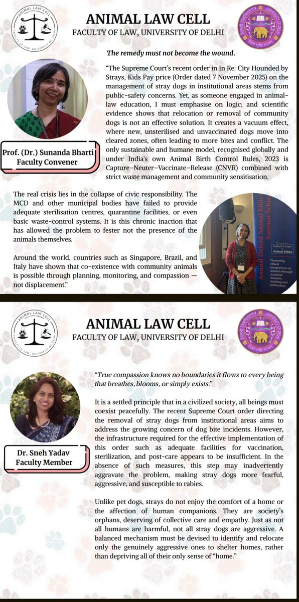 Animal Law Cell, Faculty of Law, Delhi University tweet media