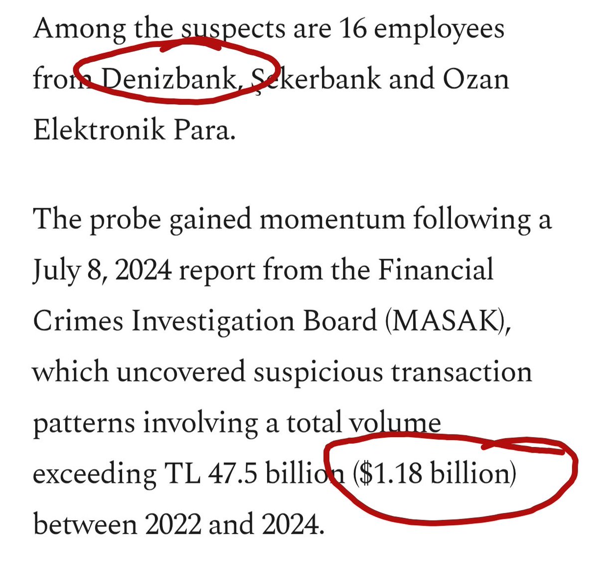 Yabancı basında yer alan habere göre Denizbank 8 Temmuz 2024'te 1,18 milyar dolarlık kara para akladı!

DENİZBANK
KULLANMA 
KULLANDIRTMA!