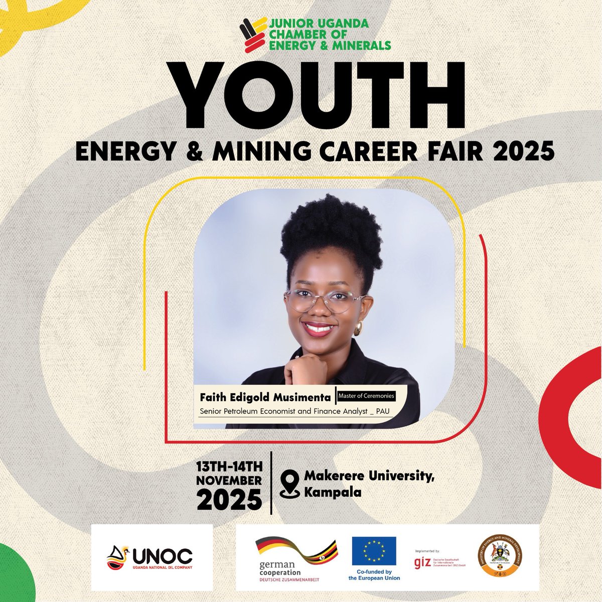 chamber_jr's tweet photo. We’re delighted to have @faithedigold, Senior Petroleum Economist and Finance Analyst at PAU, as the #MC at the Youth Energy &amp; Mining Career Fair 2025!
#YOUTHCAREERFAIR2025
#JUCEM https://t.co/580E46o7RD