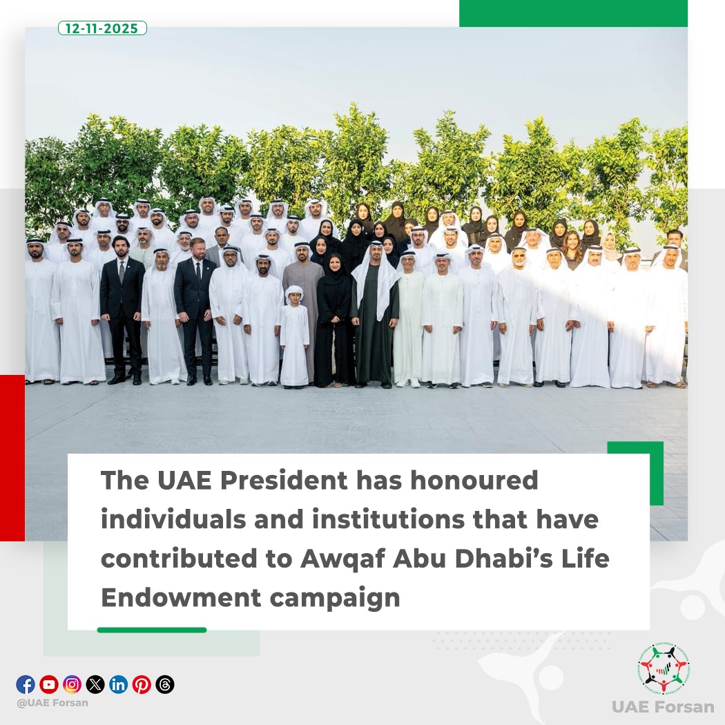 UAE_Forsan's tweet photo. The UAE President has honoured individuals and institutions that have contributed to Awqaf Abu Dhabi’s Life Endowment campaign 
#UAE #AbuDhabi #AwqafAbuDhabi #LifeEndowment 
@MohamedBinZayed 
@adawqaf 
@ADMediaOffice https://t.co/K9YeThsahQ
